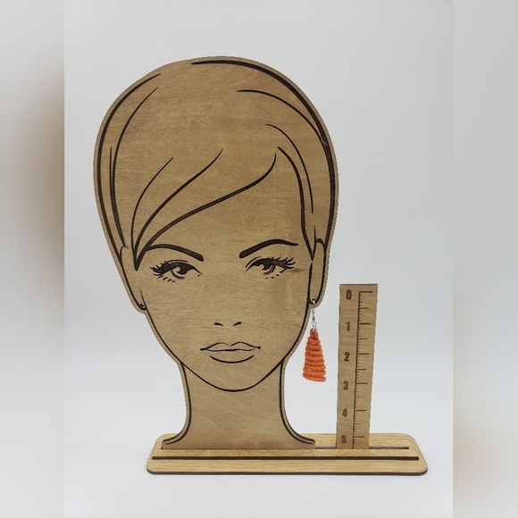 225- Spiral Design Dangle Handmade Earrings NWT - Picture 3 of 3